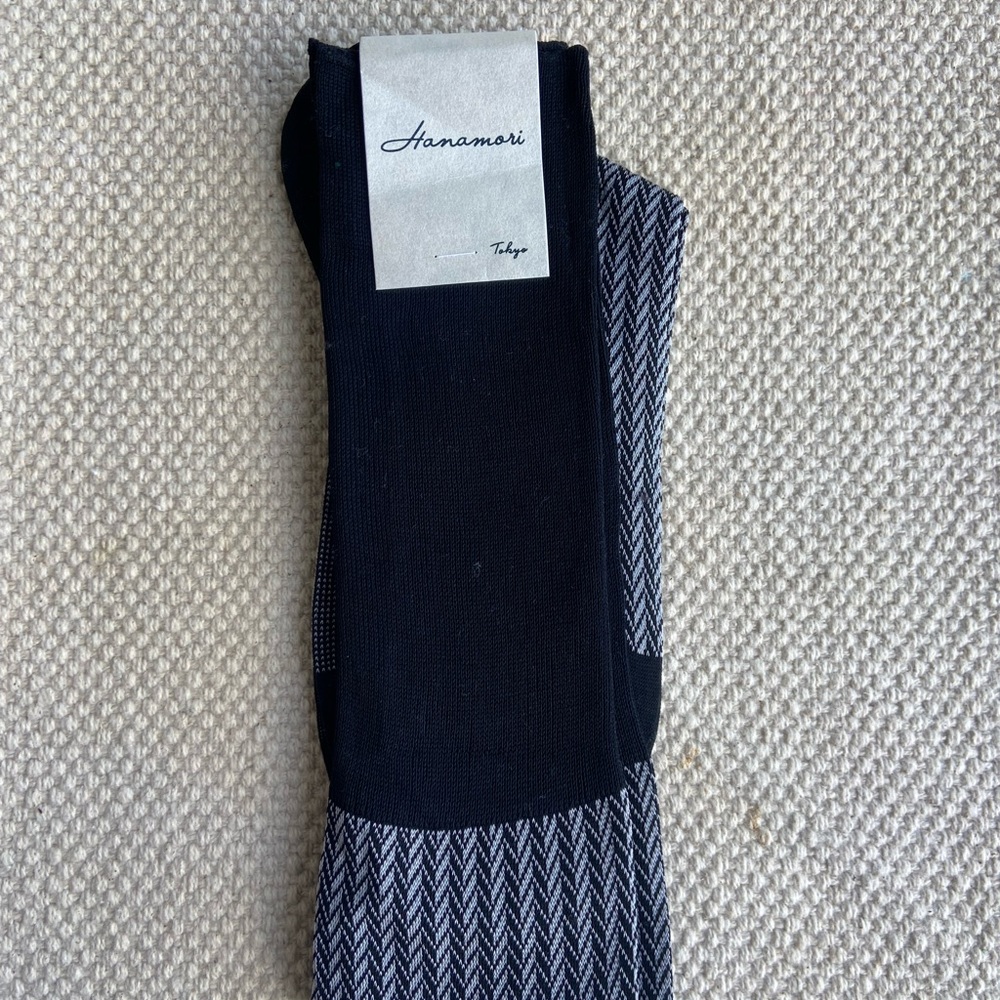 Black and Gray Chevron Dress Socks
